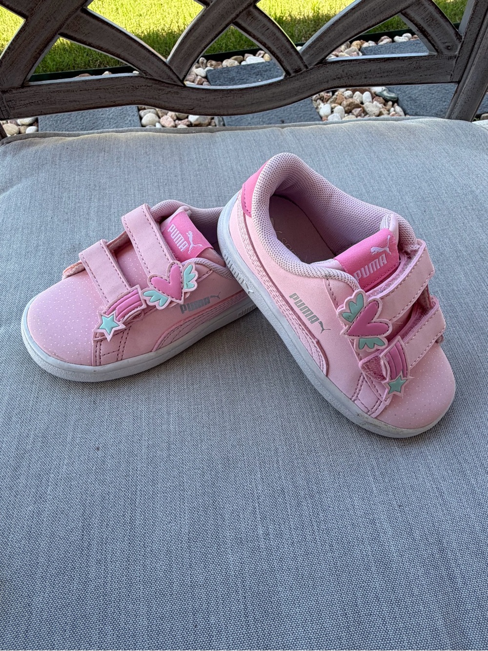Puma Kids Pink Winged Heart Sneakers size 7c toddler